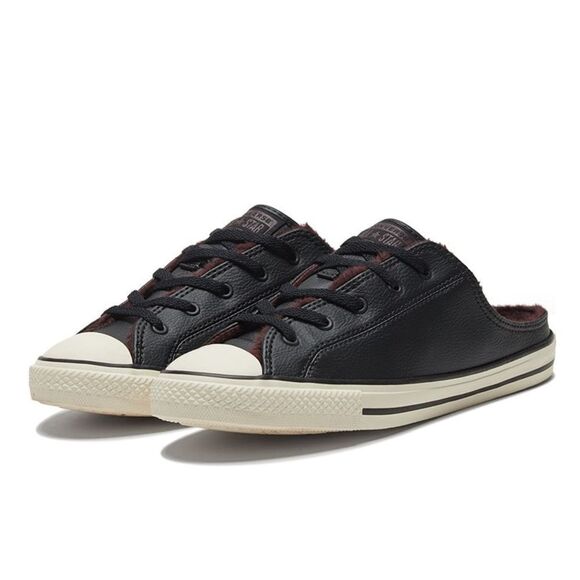 Converse All Star Black Currant Dainty Faux Fur Mules Sneaker Slip Ons Womens 7 - Picture 1 of 8